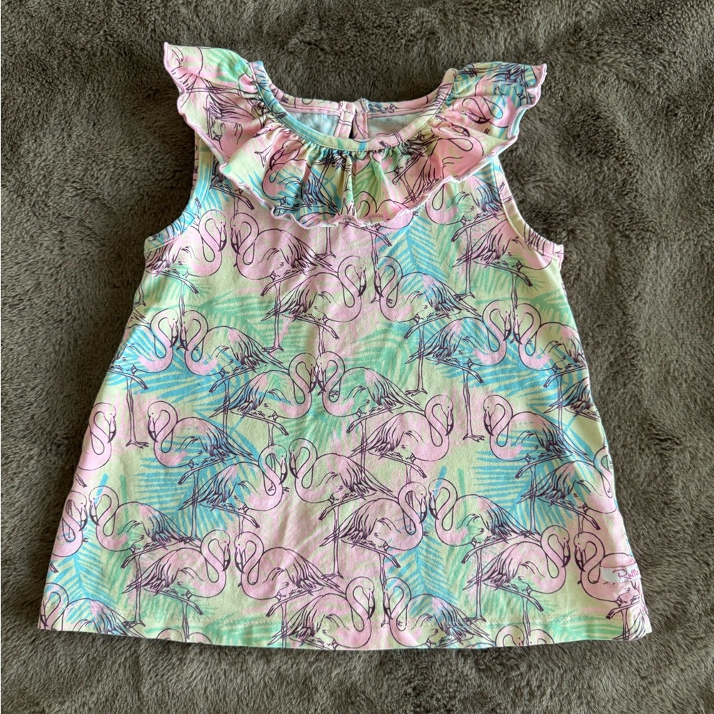 Clearance Ruffle Butts Multicoloured Flamingo Top Size 4T